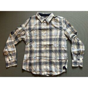 Marine Layer Shirt Mens Marge (M/L) Blue Checkered Button Up Long Sleeve